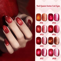 Vernis à ongles gel effet œil de chat rouge cristal 7,5 ml, tendance mode, pour printemps-été, liquide résine facile à appliquer pour nail art, longue tenue