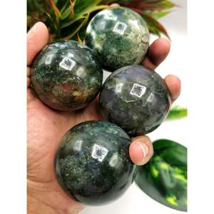 Esfera/bola de piedra de ágata musgosa - Energía/Reiki/Cristaloterapia - 2 pulgadas (5 cm) de diámetro y 170 g (0.37 lb) - Product Image 1