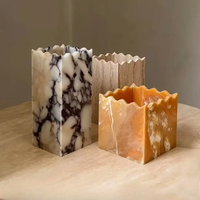 Ornements décoratifs en marbre naturel Calacatta sur mesure, design artistique, décoration de vase de bureau à domicile