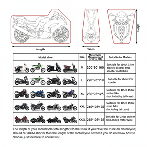 Housse de moto électrique en polyester de soie imperméable et résistante aux déchirures, best-seller, noire, absorbant la chaleur, séchage rapide, UV - Product Image 1