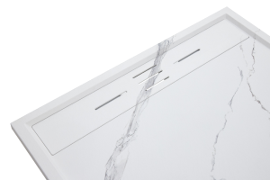 Vente directe usine – Receveur de <span class=keywords><strong>douche</strong></span> SMC en marbre blanc antidérapant et étanche 160x90 cm, <span class=keywords><strong>bac</strong></span> de <span class=keywords><strong>douche</strong></span> rectangulaire en résine pour la décoration de villas - Product Image 3