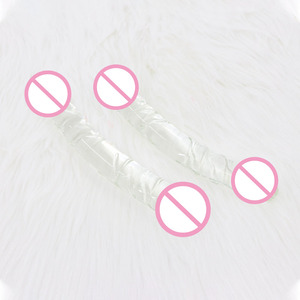 Nuevo consolador de dragón de dos cabezas transparente, vibrador de masturbación femenina real y de cristal, autodefensa para homosexuales - Product Image 1