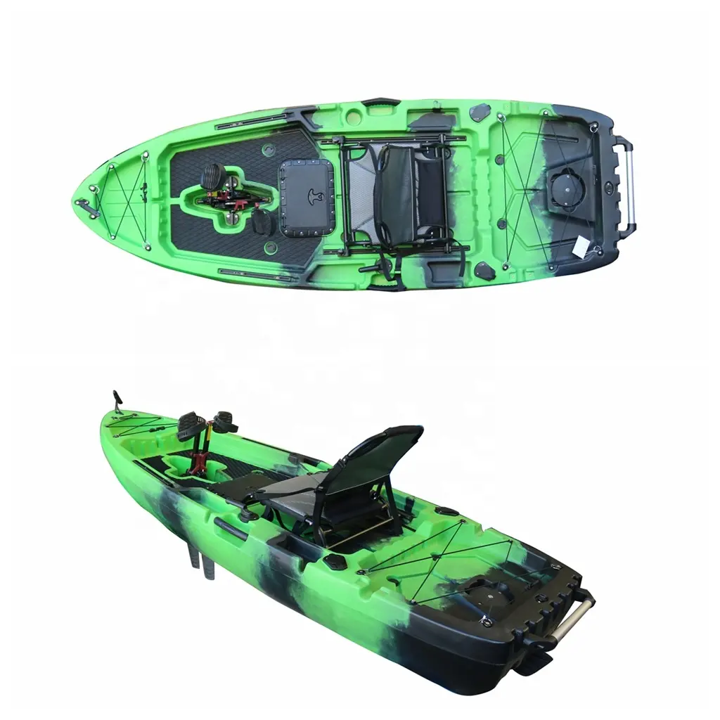 Vicking 2,5 m Rotomoldeado Sit-on-top Material del casco del barco de pesca Pedal único Kayak Sistema de timón Venta al por mayor LLDPE Plástico CE 3PCS