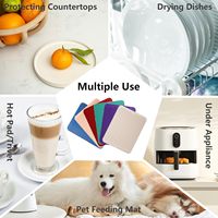 Tapis de séchage pour vaisselle en silicone de qualité alimentaire à usages multiples, tapis de comptoir de cuisine, doublure de tiroir de réfrigérateur, réutilisable, écologique, 40x30cm