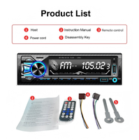 Reproductor MP3 para coche, plug and play, reproductor de audio para coche con retroiluminación multicolor ajustable, doble puerto USB para carga, reproductor estéreo, audio para vehículo.