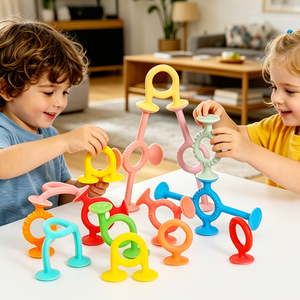 Juguete Mordedor de Silicona de Grado Alimenticio con Ventosa Montessori, Novedad al por Mayor, Juguete Sensorial para Masticar para Silla Alta - Product Image 1