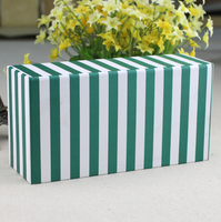 Caja de Regalo Rígida con Cajón Deslizable Grande y Estampado de Cruce de Cebra, con Cinta, para Empacar Sets de Regalo de Té