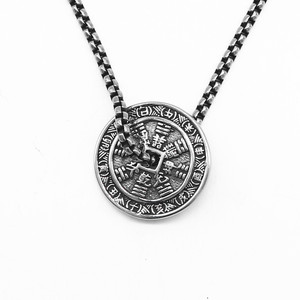 yunnique Chinese Style Bagua Coin Pendant Necklace <b>Titanium</b> Steel Unisex Fashion Jewelry Round Geometric Design - Product Image 1