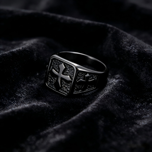 Anillo de Dedo Unisex de Acero Inoxidable con Cruz Estampada, Estilo Rock Punk, para Fiesta o Boda, Joyería Clásica de Moda, Nuevos Productos - Product Image 2