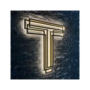 3d Led Stainless Steel Backlit Channel Letters Sign Light Wall Logo Signage Sign Custom 3d Led Letter Sign