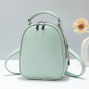 <b>Mini</b> Square Faux Leather <b>Backpack</b> With Shoulder Strap Zipper Closure Waterproof For Daily Use - Product Image 3