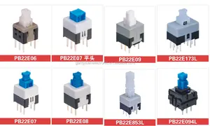 מתגים תעשייתיים 6 פינים טבילה 7x7 PCB מתג כפתור טקטילי מתג נעילה עצמית עם פקק