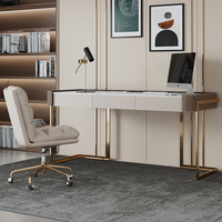 Meja kantor Modern eksekutif mewah meja komputer batu sined berbentuk persegi panjang dengan laci furnitur kantor bergaya