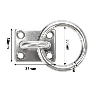 Hf Stainless Steel <b>Ring</b> Eye <b>Plate</b> 4 Pack For Hanging Planters Marine Hardware Deck Rigging Fixtures - Product Image 5