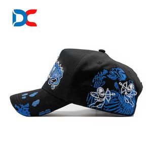Bán buôn tùy chỉnh thể thao da lộn mũ đen gorras thêu logo satin bên trong da lộn hat 5 Bảng điều chỉnh Mũ bóng chày với thạch - Product Image 6