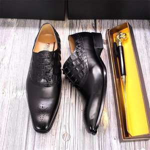 Nuevos Zapatos Oxford de Hombre con Cordones y Punta en Pico, de Cuero, Elegantes para Bodas, Hechos a Medida, Disponibles al por Mayor - Product Image 6