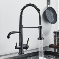 Robinet de cuisine de luxe en laiton 3 voies avec filtre à eau purifiée, robinet mélangeur chaud/froid 3-en-1 pour évier, vente en gros - Fournisseur d'or
