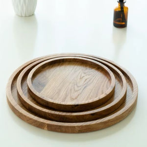 Bandeja de Madera India Hecha a Mano, Pulida, Premium, Ecológica, Artesanal, con Temática Budista, Decoración para el Hogar, Regalo, Precio Económico - Product Image 1