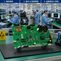 Service de conception et de fabrication de circuits imprimés Rogers 4/PCBA sur mesure de haute précision, finition de surface ENIG, épaisseur 1,6 mm, blindage RF/EMI