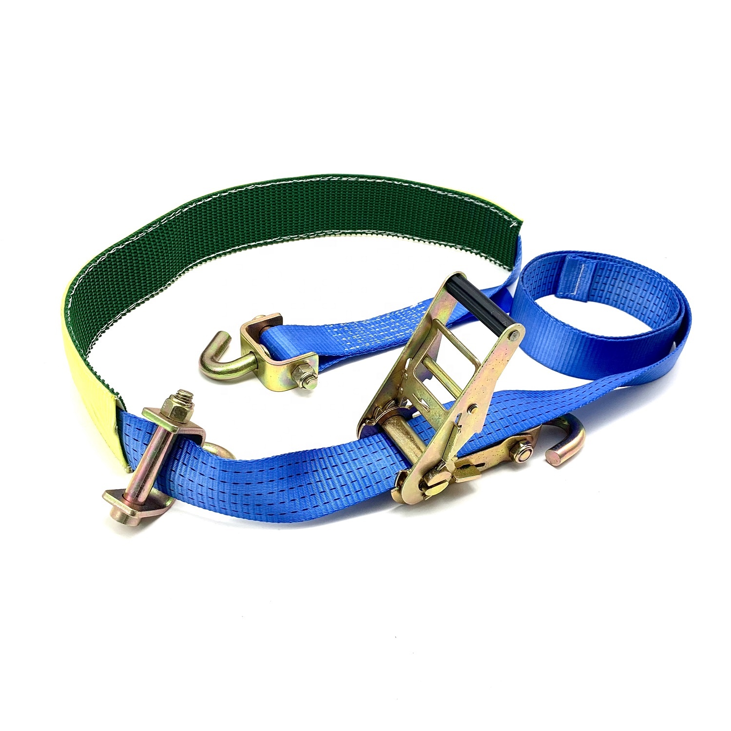 ES10051 EN12195-2 автомобильный прицеп ремень ступицы колеса для автомобиля галстук вниз с резиновой ручкой