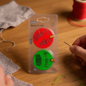 Dischi per aghi da cucito Ilan, 2 pezzi, rosso e verde, per cucito a mano - Product Image 3