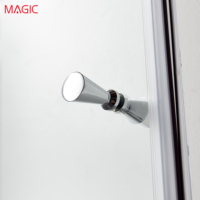 Portes coulissantes de sécurité modernes de conception européenne en verre trempé avec poulie pivotante en alliage de zinc pour séparation sèche/humide de salle de bain