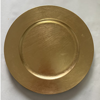 Assiettes de présentation rondes en plastique doré et argenté en gros pour mariages, banquets et événements