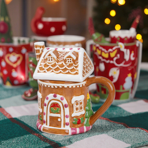 Redeco Nouvelle Tasse <span class=keywords><strong>en</strong></span> Céramique Forme Maison <span class=keywords><strong>en</strong></span> <span class=keywords><strong>Pain</strong></span> <span class=keywords><strong>d</strong></span>'<span class=keywords><strong>Épice</strong></span>s, Mug <span class=keywords><strong>en</strong></span> Céramique de Noël, Vaisselle <span class=keywords><strong>D</strong></span>écorative pour Café et Thé - Product Image 3
