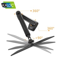 Support d'écran unique Kaloc avec ressort à gaz, support d'écran pour ordinateur de 17 à 30 pouces avec port USB, VESA 75x75 100x100