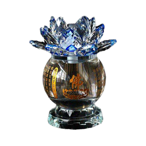 Candelabro de <span class=keywords><strong>loto</strong></span> de cristal de diseño creativo, lámpara de corazón <span class=keywords><strong>sutra</strong></span>, suministros religiosos, lámpara de aceite - Product Image 5