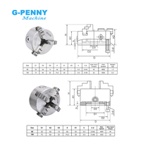 Kit d'axe de rotation/axe A pour machine de fraisage CNC G-Penny 4ème axe avec moteur pas à pas Nema23 3/4 mâchoires 80/100mm et contre-pointe