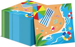 Serviettes en papier jetables en pâte de bois 18 g/m² pour restaurant, 10x10 pouces, 2 plis, pliage en 4, en sachet, pour l'été, la plage, les voyages tropicaux, usage industriel - Product Image 2