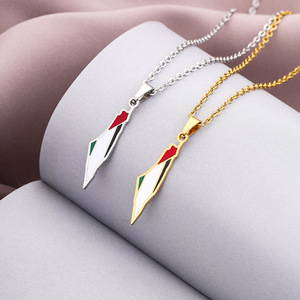 Fashion Personalized <strong>Palestinian</strong> Map Middle Eastern African Countries Palestine Israel National Map Pendant Necklace