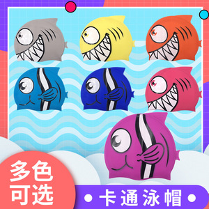 หมวกว่ายน้ำซิลิโคนรูปปลาการ์ตูนสำหรับเด็กพร้อมอุปกรณ์ป้องกันหู - Product Image 5