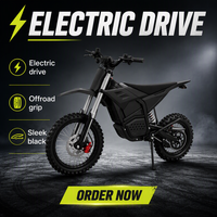 Moto électrique tout-terrain à transmission directe M7 60V 72V, puissance de pointe 6000W, vitesse 80 km/h, 3 vitesses réglables, batterie au lithium, pour adultes