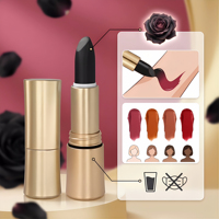 Gloss à lèvres mat anti-adhésif, rouge à lèvres de luxe longue tenue, rose noir, style rétro Hong Kong, maquillage de fête, logo personnalisé