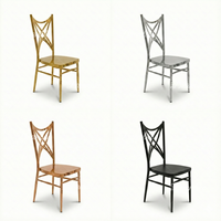 Sillas Apilables de Metal Resistente para Banquetes de Hotel con Estructura de Hierro para Bodas, Villas, Eventos en Parques - Muebles Comerciales al por Mayor