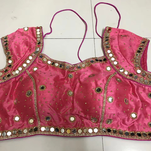 Blusa Tradicional Étnica de la India y Pakistán para Mujer, con Pedrería, Acolchada, Abertura Trasera con Gancho, Todas las Tallas, Todas las Temporadas - Product Image 1