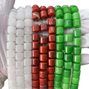 Cuentas Sueltas de Ágata de Cristal Natural Multicolor Cilíndricas Grandes de 10x10mm en Tubo para Fabricación de Joyería DIY - Product Image 1