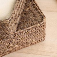 Keranjang Penyimpanan Anyaman Seagrass Rustic 2 Buah CF Wholesale, Berpenutup, Persegi Panjang, Dekoratif, Set Keranjang Organizer Anyaman untuk Kamar Mandi