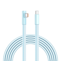 Cable USB C de 90 Grados, 240W, Ultra Delgado, Plano, Trenzado, Tipo C a Tipo C, Cable de Carga Rápida de 5A de Alta Corriente para Teléfono
