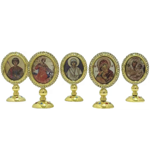 3.35 "जस्ता मिश्र धातु राइनस्टोन और सोने की प्लेटिंग वर्जिन मैरी संतों के साथ कार डैशबोर्ड के लिए बेस - Product Image 1