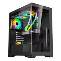 Nouveau design de mode Gaming Computer Hardware Middle Tower Pc Case Panel Water Cooler ATX Case