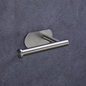 Accessoires de salle de bain YOTO Fashion noir pas besoin de percer porte-serviettes en papier en acier inoxydable avec support mural pour salle de bain - Product Image 5