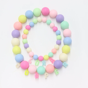 Collar con nombre personalizado para perro y gato, Collar de cuentas de arcoíris para cumpleaños, Collar de perro femenino, bonito y colorido, Collar para perro de fiesta en colores pastel - Product Image 2