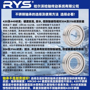 Rodamientos de Acero Inoxidable RYS 6000 6001 6002 6003 6004 6005 ZZ, Material 304 420 - Product Image 1