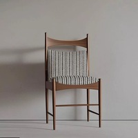 Chaise de salle à manger en bois massif de style nordique ancien avec dossier pour la maison, le bureau et la villa