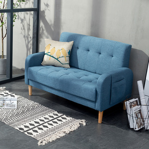 Offerta Speciale: Divano Moderno Minimalista Nordico a 2 Posti in Misto Lino Blu, Arredamento per Soggiorno, Ideale per <span class=keywords><strong>Piccoli</strong></span> Spazi e Appartamenti in Affitto - Product Image 1