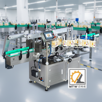 Machine d'étiquetage automatique MTW pour étiquettes adhésives elliptiques, plates, rondes, carrées, pour bouteilles, double face