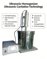 Prosesor Homogenizer Ultrasonik Industri 3000W 50L 110/220V Garansi 1 Tahun Disperser Kimia Pengemulsi Mixer Ekstraktor MU